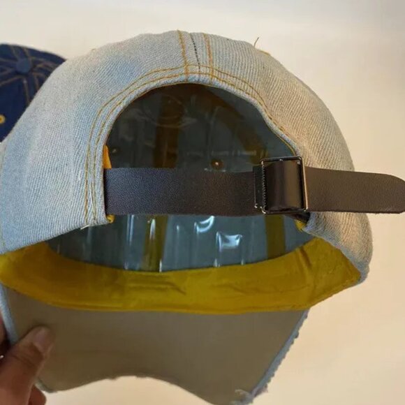 Women's Denim Fashion Diamond Letter USA Outdoor Casual Sunshade Adjustable Cap - Picture 5 of 5